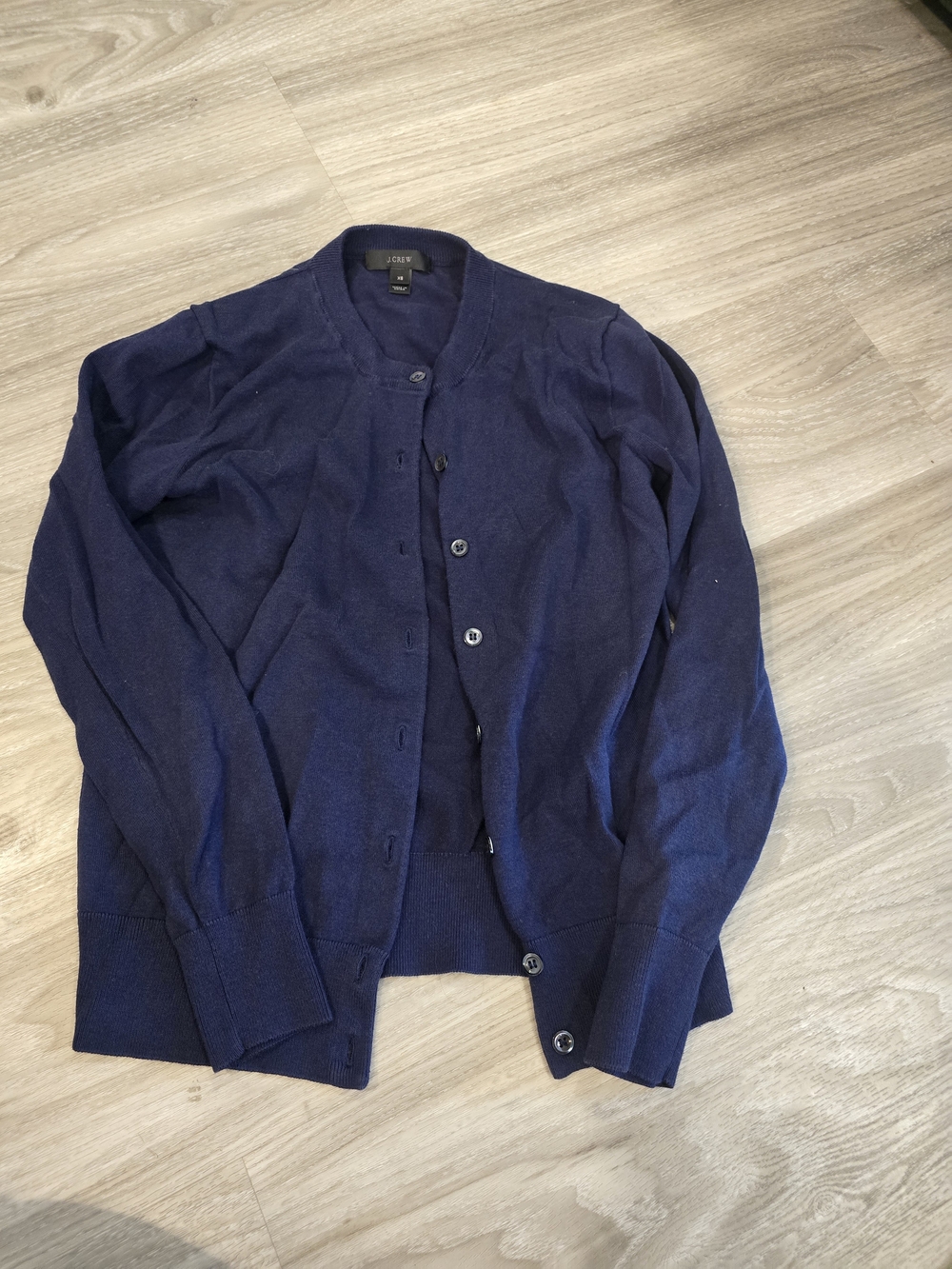 J. Crew Navy Crewneck Button Cardigan